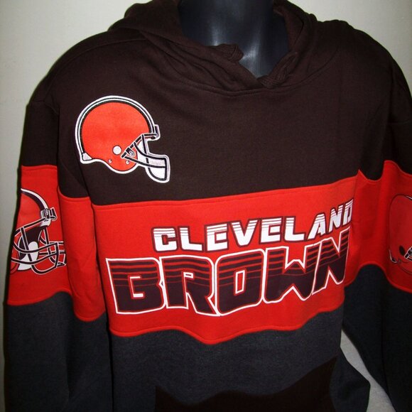 CLEVELAND BROWNS Pull Over 3 Color Hoody with Screened Letters 4X